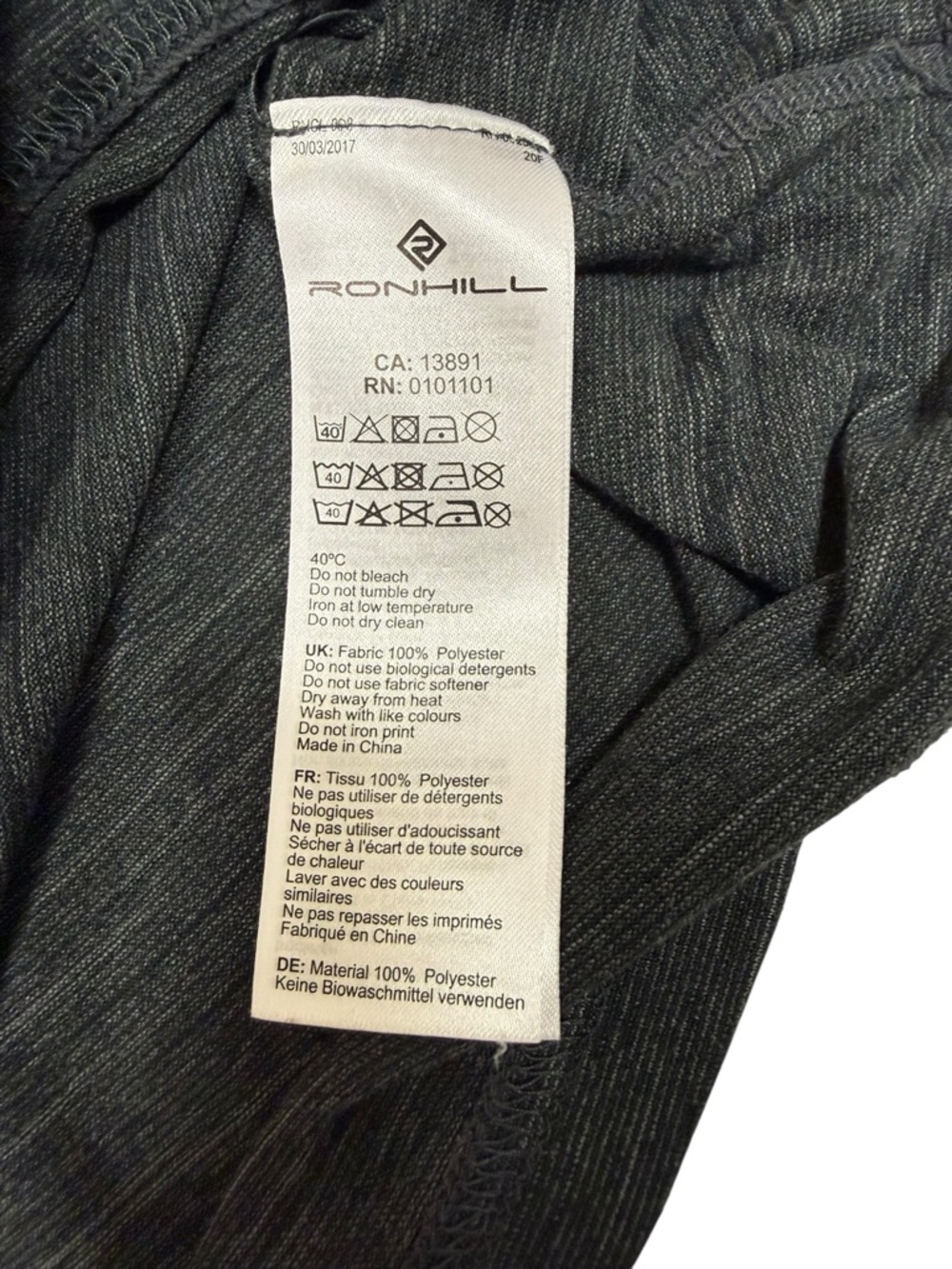 Ronhill Stride Thermal Long Sleeve Running Top Charcoal Marl/Hot Pink - Size Med - Picture 7 of 12
